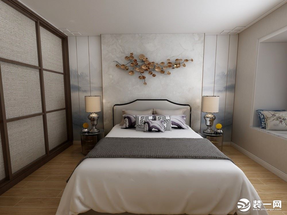新中式简约装修卧室效果图
