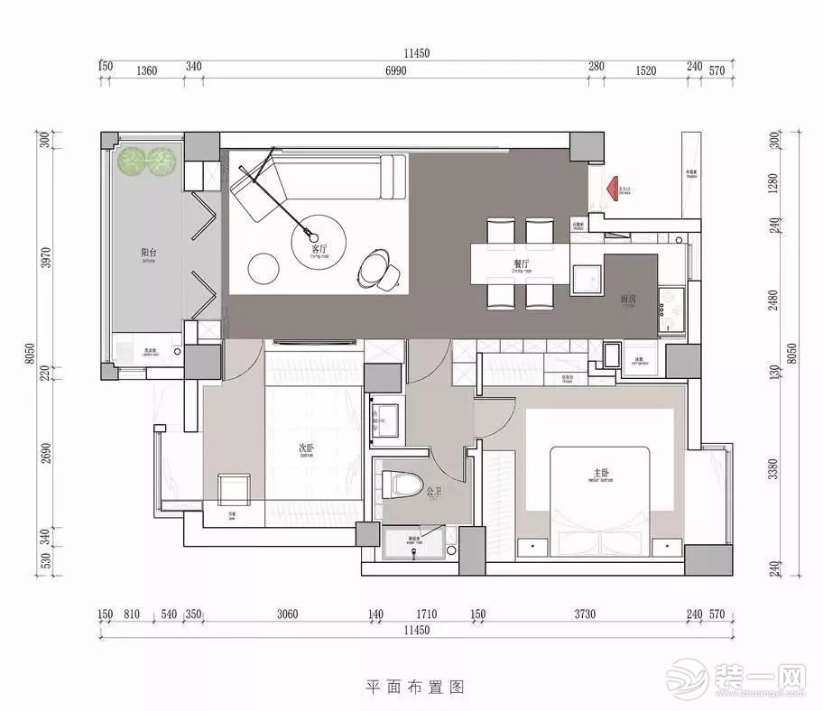 安顺喜百年装饰72平浅色系小二室实景图