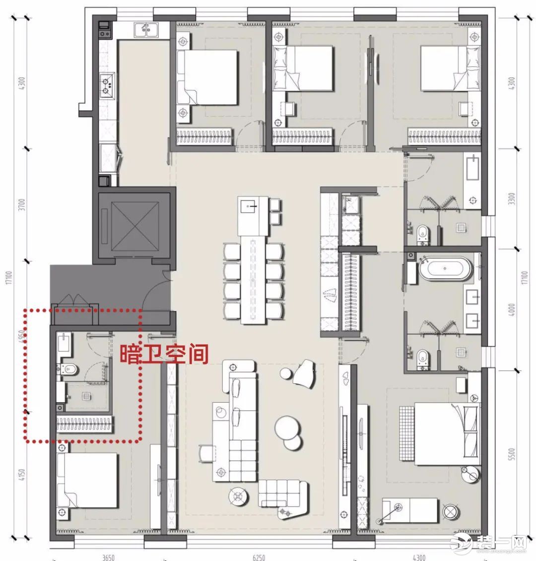 暗卫生间改造设计效果图