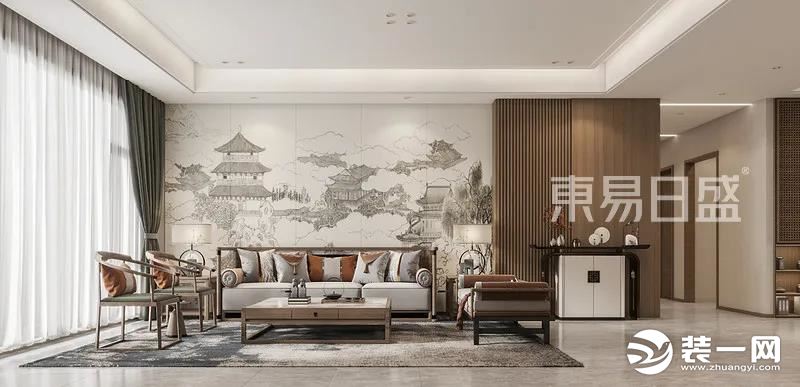 新中式风格花园洋房装修效果图