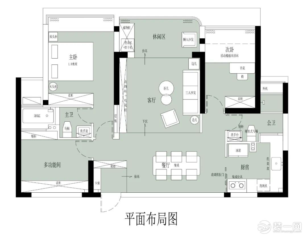 现代风三居室装修效果图