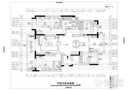 176平新中式风格四居室装修效果图