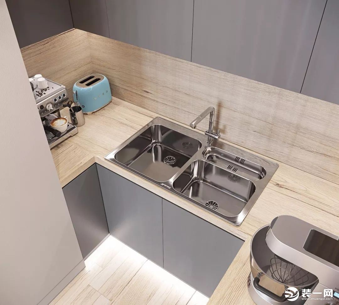 巧用厨房水槽上方空间 - 时髦软装设计效果图 - 每平每屋·设计家