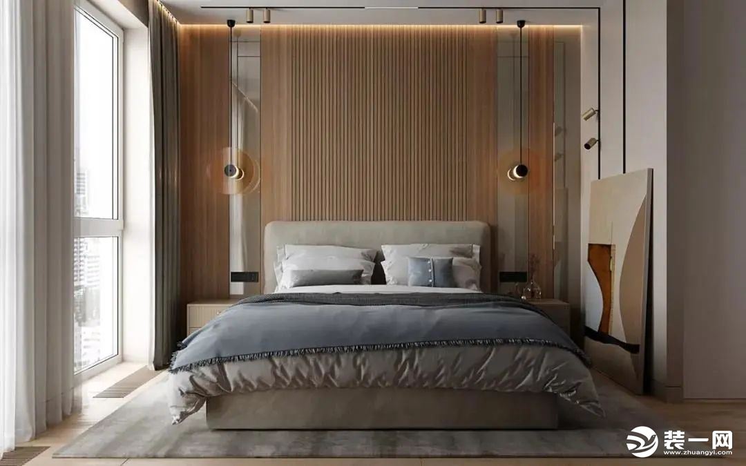 现代原木风卧室设计图