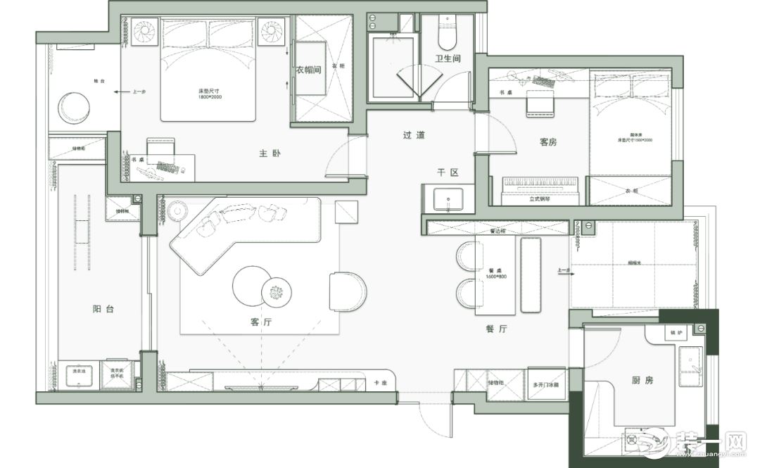 两居室户型设计图