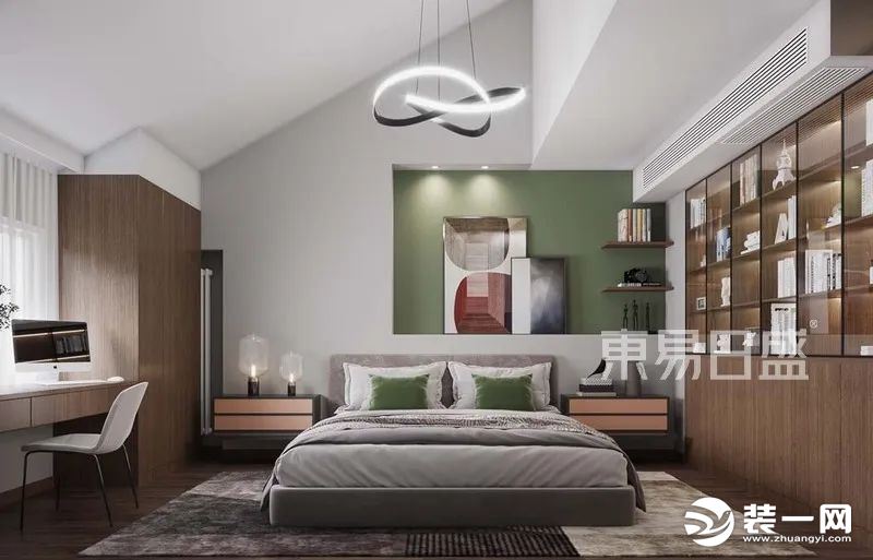 新中式风格客房装修效果图
