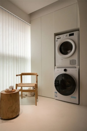 陽臺收納設計效果圖，洗衣機收納設計