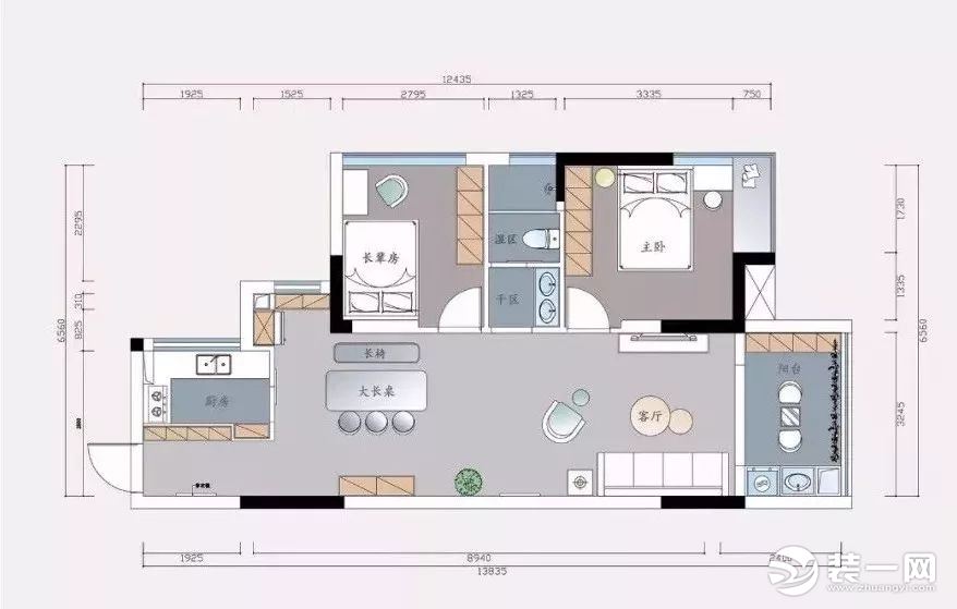 83平小户型二居室装修效果图