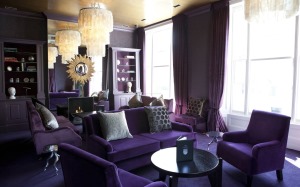 家装窗帘紫色实景图