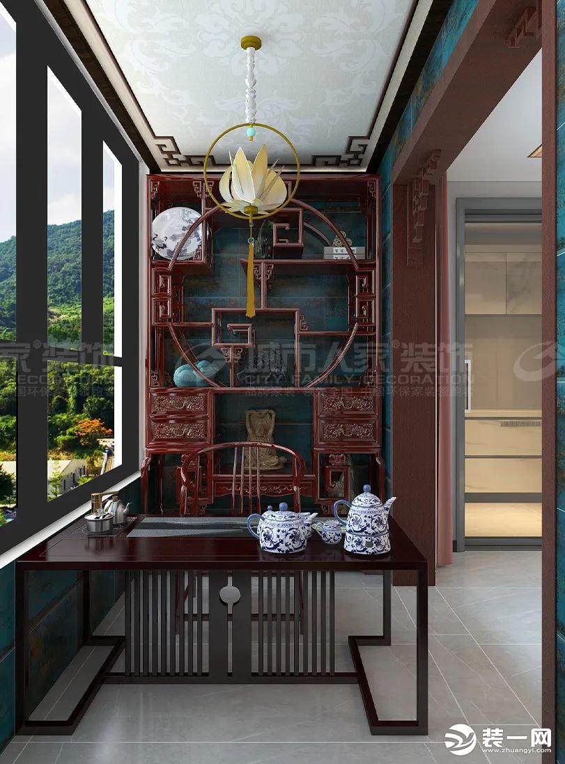 新中式茶室装修效果图