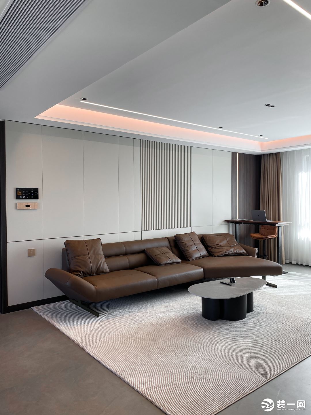 125平欧式三居之客厅沙发摆放效果图_装修图片-保障网装修效果图