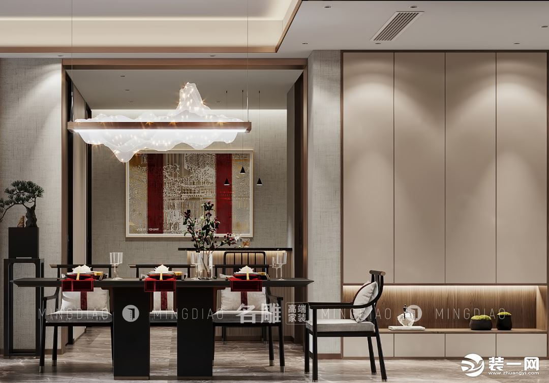 新中式餐厅装修设计效果图