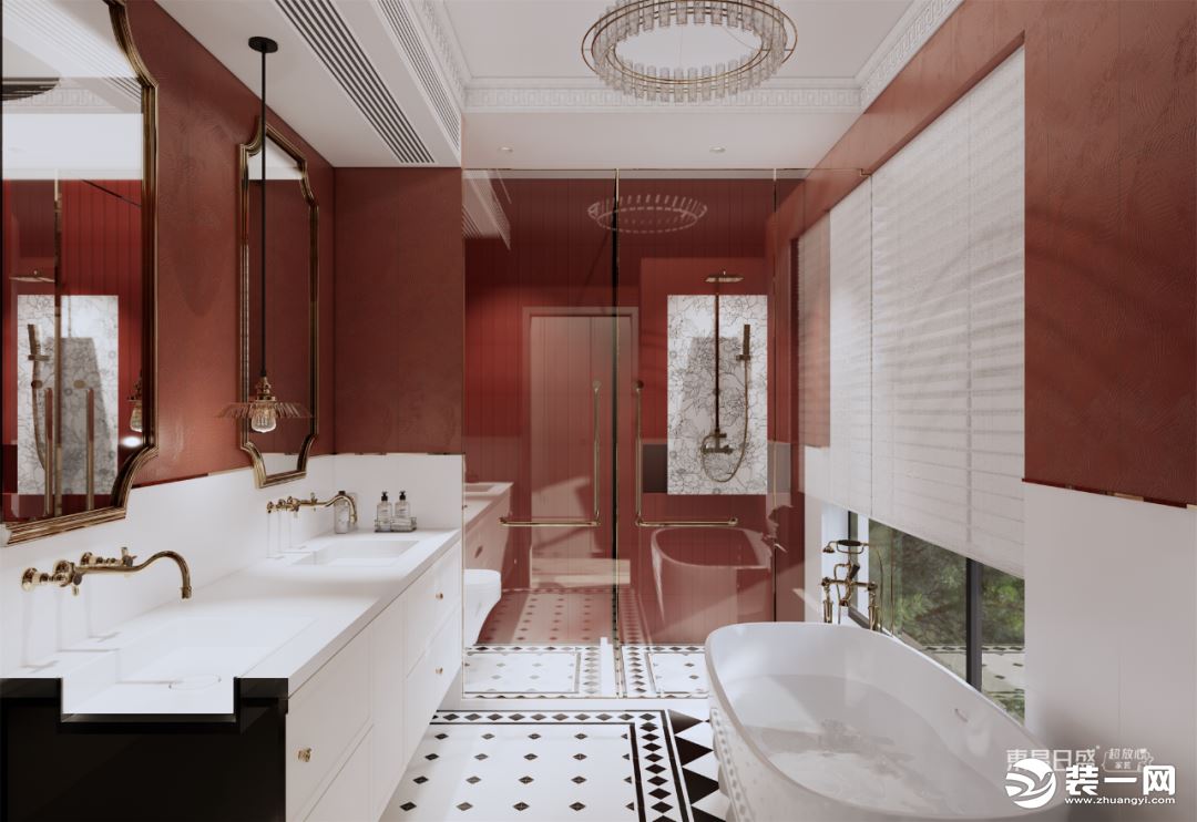 美式复古风卫浴装修设计效果图