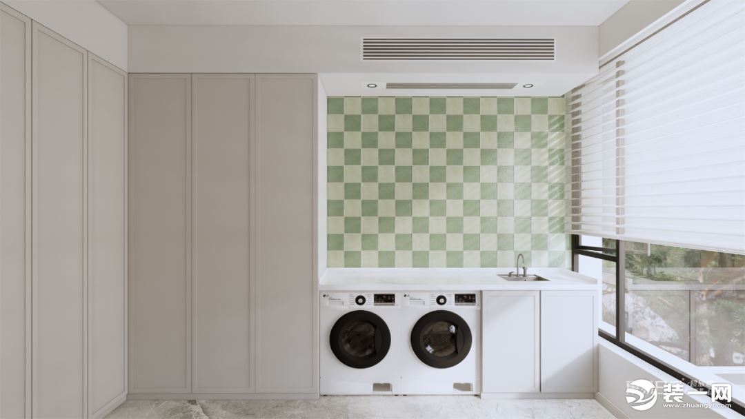 美式复古风洗衣房装修设计效果图