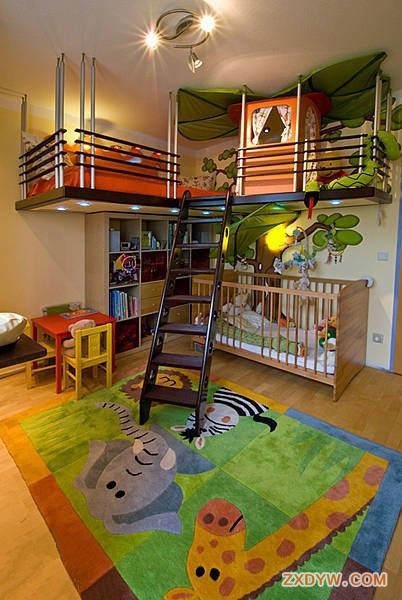 家居装修儿童房卧室装修设计效果图
