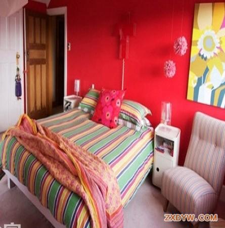 红色卧室装修设计效果图