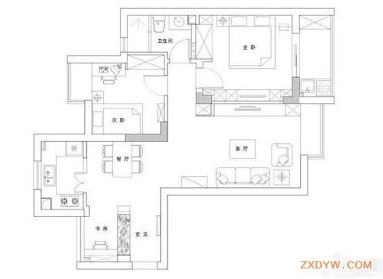 三室两厅新古典装修设计效果图