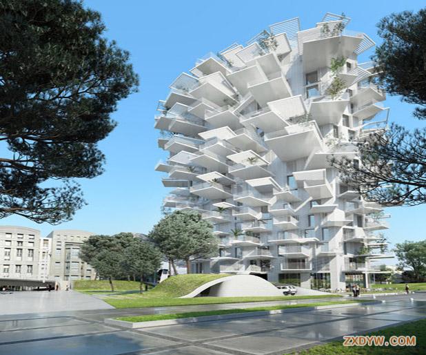 法国“白色树木”住宅塔